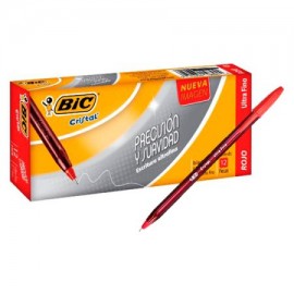 BIC-BOL-UFC12RO / 70330198944 BOLIGRAFO BIC CRISTAL ULTRA FINO ROJO