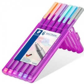 STD-MAR-SB6PA / 334 SB6 PA Rotulador Staedtler triplus fineliner colores pastel estuche con 6 piezas
