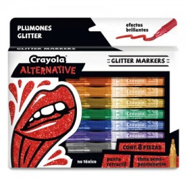 CRA-MAR-88629 / 588629 Marcadores Crayola Alternative Glitter 8 Colores