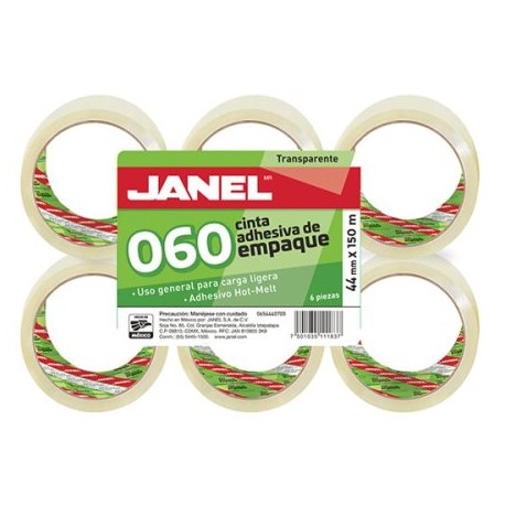 JAN-ADS-6544X15 / 0654415700 CINTA EMPAQUE TRANSP JANEL 44X150 C/6