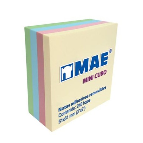 MAE-PST-21204 / 21204 BLOCK DE NOTAS ADHESIVAS PASTEL 2X2 MAE