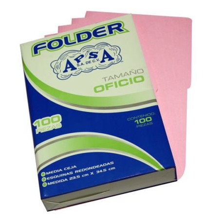 APS-FOL-L23 / L23FO Folder rosa APSA tamaño oficio  , paquet