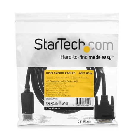 STA-CO-A8400FF / DP2DVI2MM6 Cable Startech 1.8m de video dp a dvi