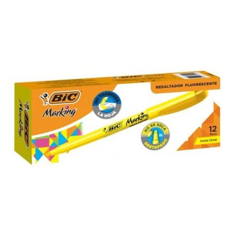 BIC-MAR-BL12AM / 70330655508 MARCATEXTOS BIC AMARILLO