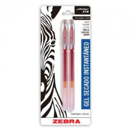 ZEB-BOL-802R / 8022 Boligrafo gel j roller rx zebra punto mediano 0.7 mm rojo blister 2 pz