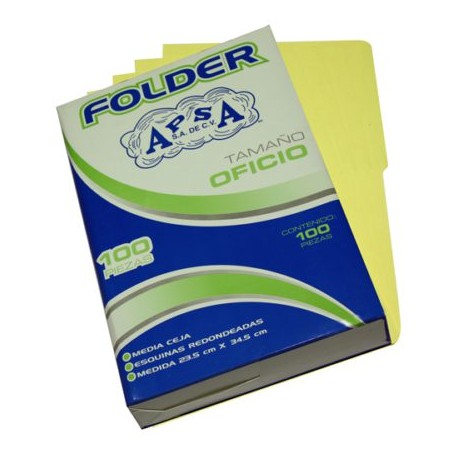 APS-FOL-L14 / L14FC Folder canario APSA tamaño carta  , paqu