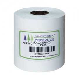 PIN-ROL-RT5760 / RT5760 Rollo de papel térmico Pinos Altos 57 x 60 mm caja con 50 rollos a granel