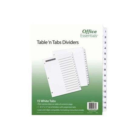AVE-SEP-11674 / 11674 SEPARADOR BLANCO CARTA 15 DIVISIONES