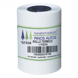 PIN-ROL-RT5735 / RT5735 Rollo de papel térmico Pinos Altos 57 x 35 mm caja con 300 rollos a granel