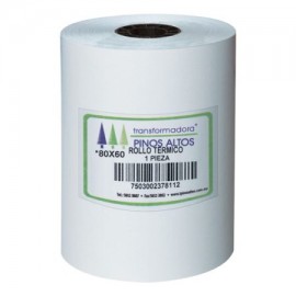 PIN-ROL-RT8060 / RT8060 Rollo de papel térmico Pinos Altos 80 x 60 mm caja con 50 rollos a granel