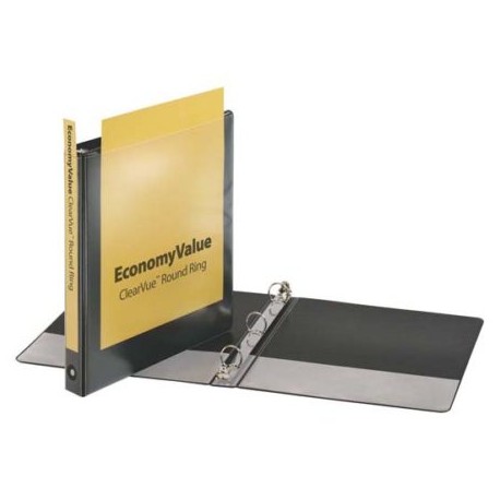 ESS-CAR-E90023 / E90023 Carpeta panorámica Economy Value Cardinal carta negra de 1? herraje «O»