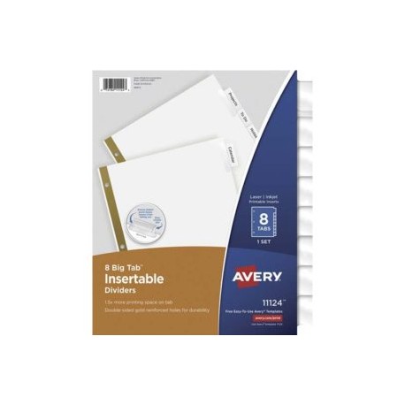 AVE-SEP-11124 / 11124 SEPARADOR BLANCO CARTA 8 DIVISIONES