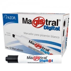 AZO-MAR-8380NEC / 8380NE Marcador Magistral Digital punta cincel 6 mm color negro caja con 12 piezas