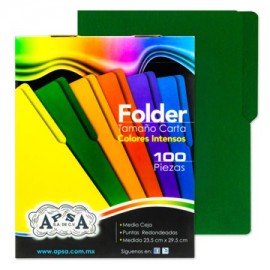 APS-FOL-L82 / L82-P Folder verde intenso APSA tamaño carta