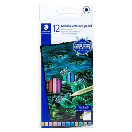STD-COL-146MC / 146M C12 Lápices de color metálicos Staedtler Design Journey caja con 12 piezas