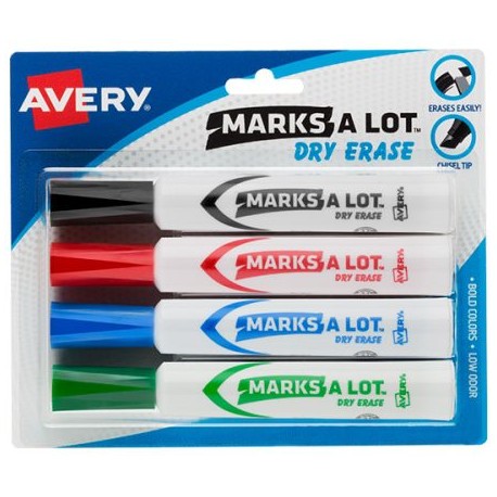 AVE-MAR-24409 / 24409 MARCADOR PARA PIZARRON SURTIDO 4 PZAS