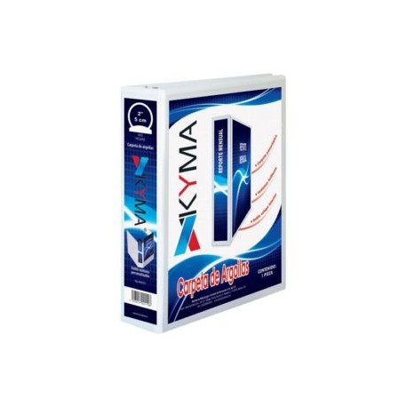 KYM-CAR-200BCO / CPKCBHO-200-BCO CARPETA KYMA 2 PULG EN O BLANCA 1 PZA