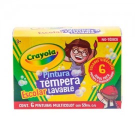 CRA-PTRA-5412 / 541204M000 Pinturas tempera lavables Crayola multicolor 59ml 6 colores
