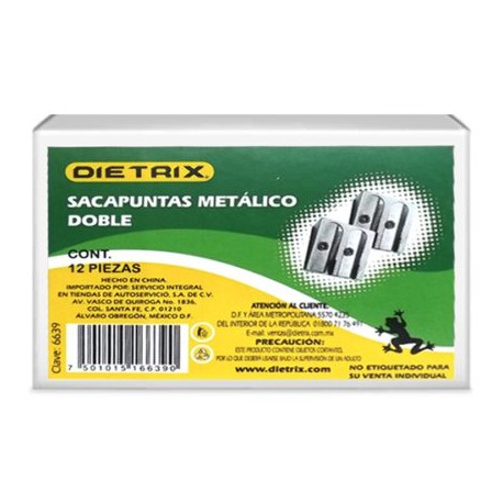 DIE-SAC-6639 / 6639 Sacapuntas metálico doble Dietrix 12 pie