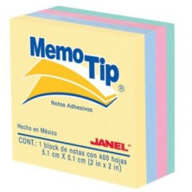 JAN-PST-0202296 / 6590202296 MINICUBO MEMO TIP PASTEL 2X2 PULG PZA