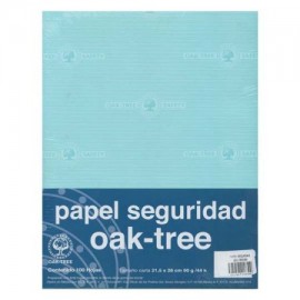 OAK-PAP-7008 / 15057008 Papel Seguridad OAK Tree azul claro tamaño carta 90 gr paquete con 100 hojas