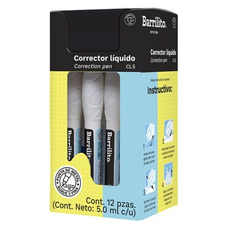 BAR-CRR-CCL5 / CL15 Corrector líquido Barrilito tipo bolígra