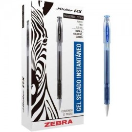 ZEB-BOL-861C / 8601 Boligrafo gel j roller rx zebra punto fino 0.5 mm azul 12 pz