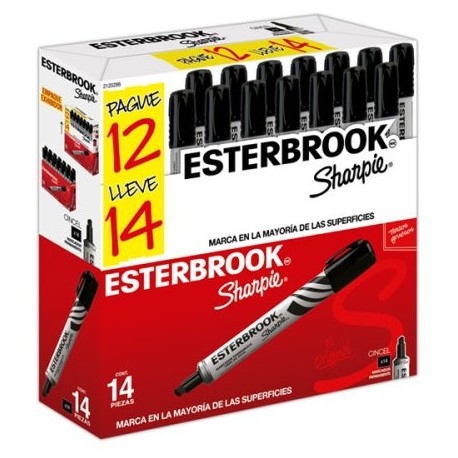 BER-MAR-2120286 / 2120286 Marcador ESTERBROOK negro caja C12+2
