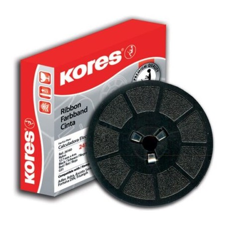 KOR-CIN-241 / 7501037016437 Cinta para calculadora Kores modelo 241,12.7 mm x 4m, color negro-rojo 1 pieza