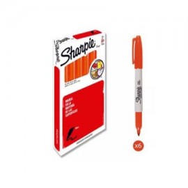 BER-MAR-SINGNJA / M1922529 Marcador fino permanente Sharpie Singles naranja 6 piezas