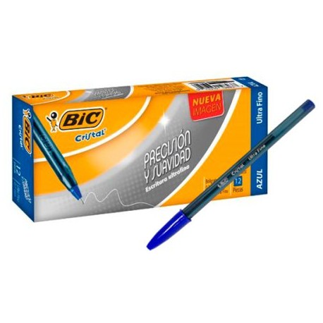 BIC-BOL-UFC12AZ / 70330198937 BOLIGRAFO BIC CRISTAL ULTRA FINO AZUL