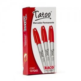 BAC-MAR-TATO12R / MR097 MARCADOR PERMANENTE FINO ROJO