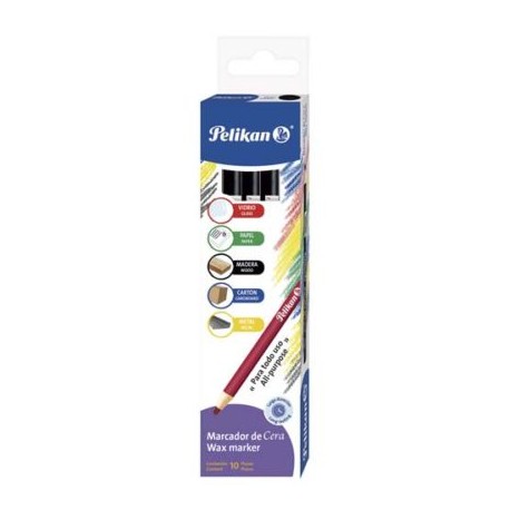 PEL-MAR-80017 / 50800017 Marcador de cera Pelikan negro caja con 10 piezas