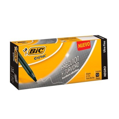 BIC-BOL-UFC12NE / 70330198920 BOLIGRAFO BIC CRISTAL ULTRA FINO NEGRO