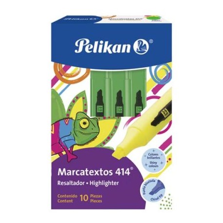 PEL-MAR-016006C / 30160006 Resaltador de texto Pelikan 414 verde caja con 10 piezas