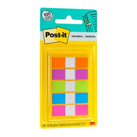 P3M-BAN-835CB / 70005293702 Banderitas adhesivas post-it neon 5 blocks